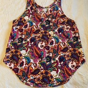 Colorful Paisley Silky-Feel Tank Top